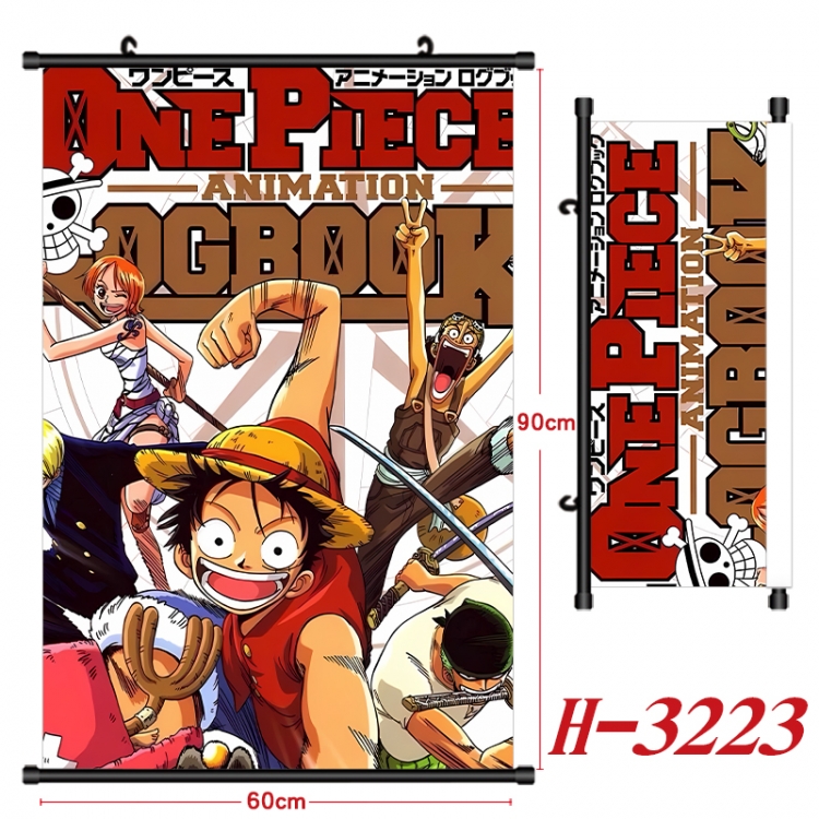 One Piece Anime Black Plastic Rod Canvas Painting Wall Scroll 60X90CM H-3223