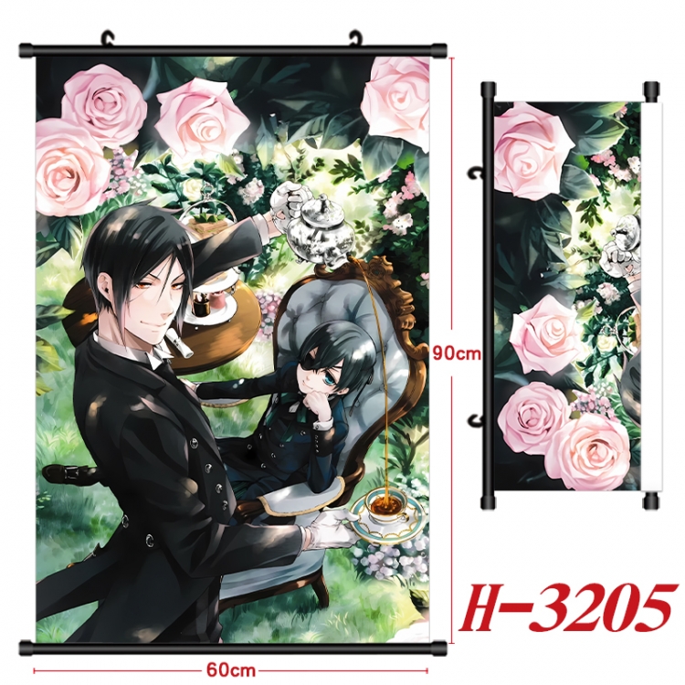 Kuroshitsuji Anime Black Plastic Rod Canvas Painting Wall Scroll 60X90CM H-3205