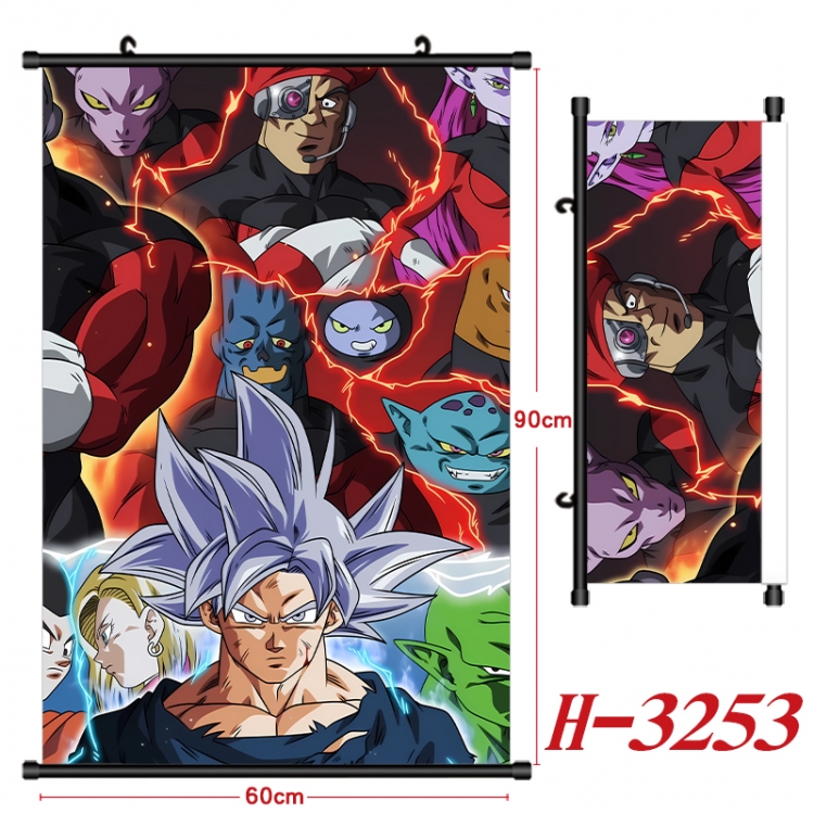 DRAGON BALL Anime Black Plastic Rod Canvas Painting Wall Scroll 60X90CM H-3253