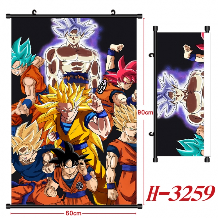 DRAGON BALL Anime Black Plastic Rod Canvas Painting Wall Scroll 60X90CM H-3259