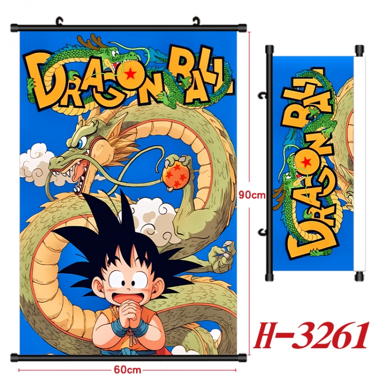 DRAGON BALL Anime Black Plastic Rod Canvas Painting Wall Scroll 60X90CM H-3261