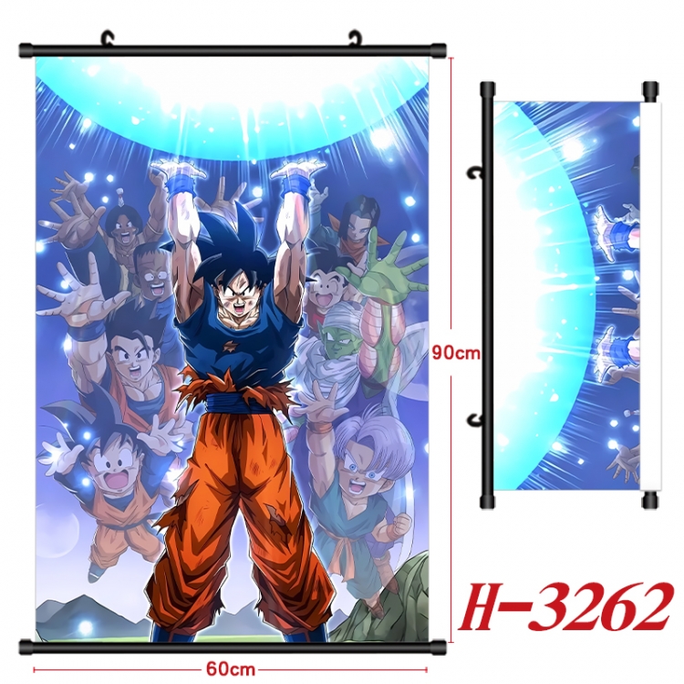 DRAGON BALL Anime Black Plastic Rod Canvas Painting Wall Scroll 60X90CM H-3262