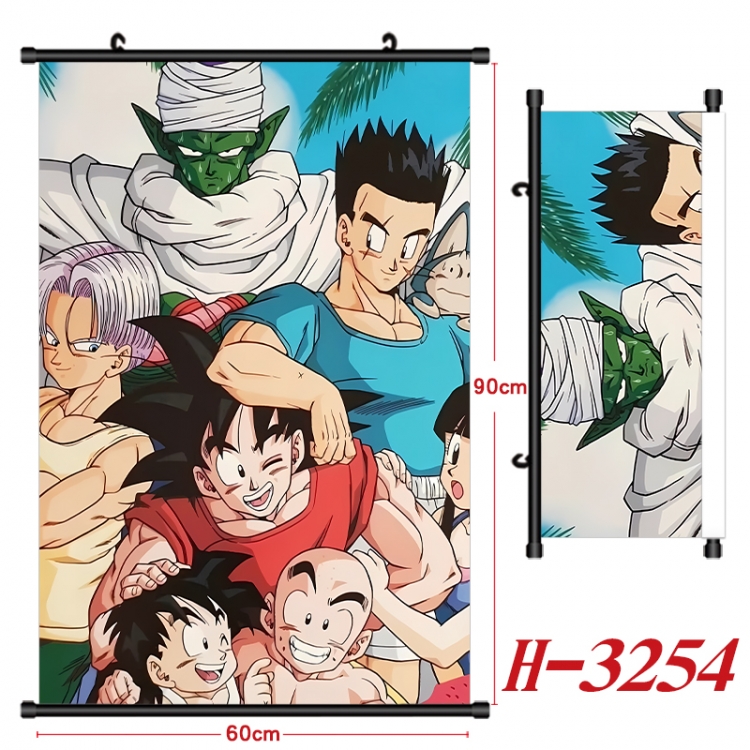 DRAGON BALL Anime Black Plastic Rod Canvas Painting Wall Scroll 60X90CM H-3254