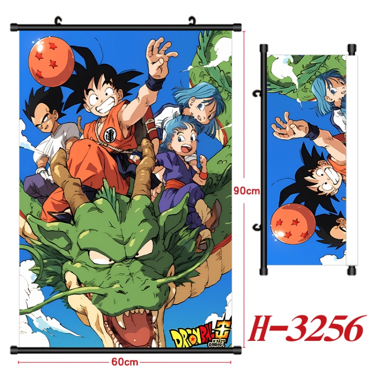 DRAGON BALL Anime Black Plastic Rod Canvas Painting Wall Scroll 60X90CM H-3256