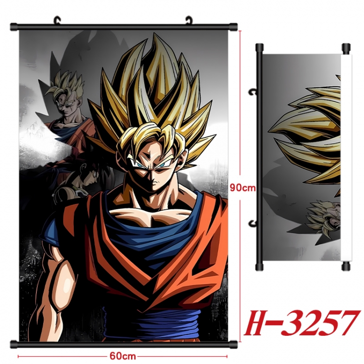 DRAGON BALL Anime Black Plastic Rod Canvas Painting Wall Scroll 60X90CM H-3257