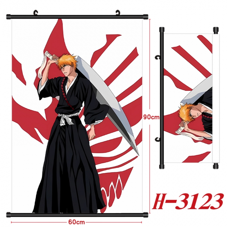 Bleach Anime Black Plastic Rod Canvas Painting Wall Scroll 60X90CM H-3123