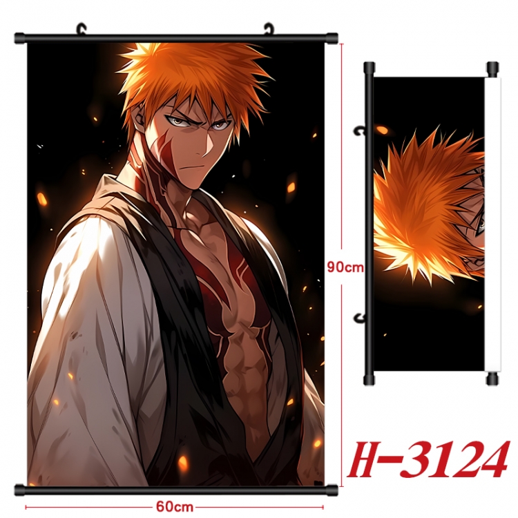 Bleach Anime Black Plastic Rod Canvas Painting Wall Scroll 60X90CM H-3124