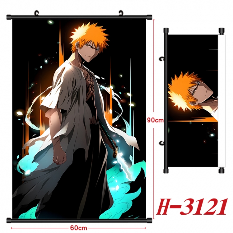 Bleach Anime Black Plastic Rod Canvas Painting Wall Scroll 60X90CM H-3121