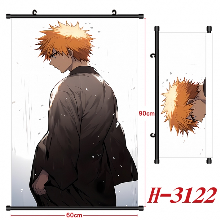 Bleach Anime Black Plastic Rod Canvas Painting Wall Scroll 60X90CM H-3122