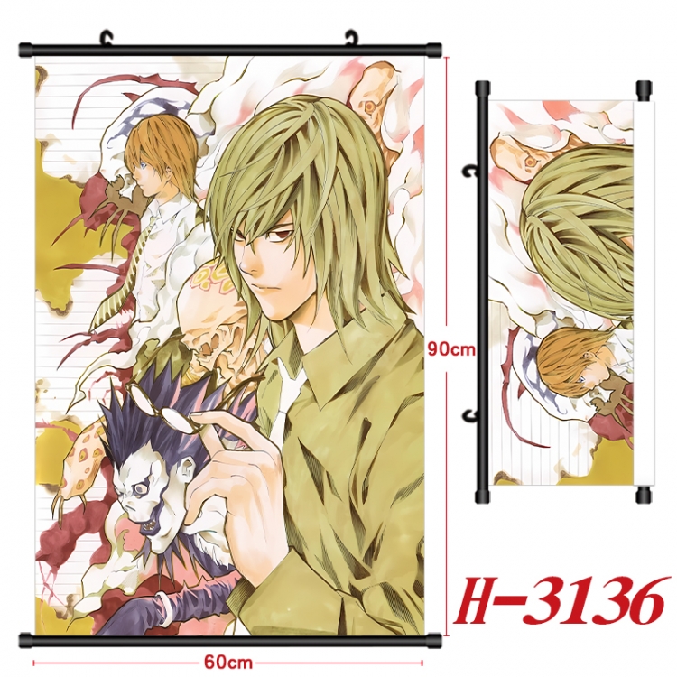 Death note Anime Black Plastic Rod Canvas Painting Wall Scroll 60X90CM H-3136