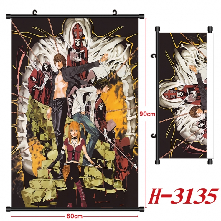 Death note Anime Black Plastic Rod Canvas Painting Wall Scroll 60X90CM H-3135