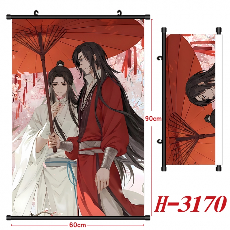 Heaven Official's Blessing Anime Black Plastic Rod Canvas Painting Wall Scroll 60X90CM H-3170