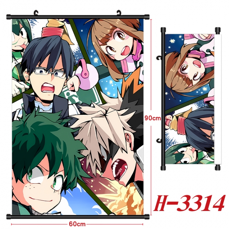 My Hero Academia Anime Black Plastic Rod Canvas Painting Wall Scroll 60X90CM H-3314