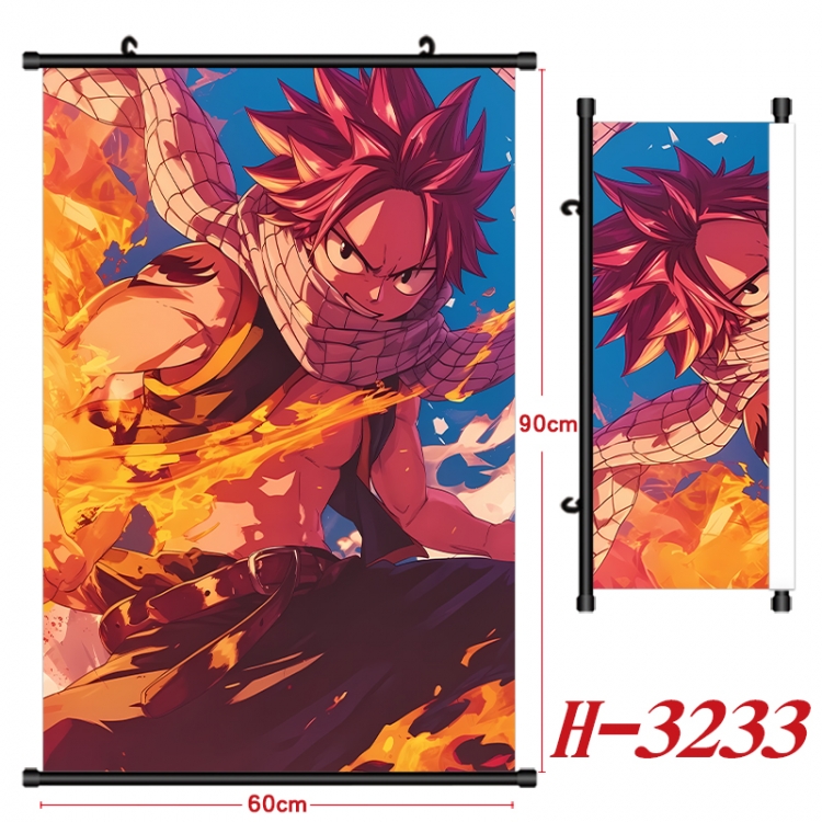 Fairy tail Anime Black Plastic Rod Canvas Painting Wall Scroll 60X90CM H-3233