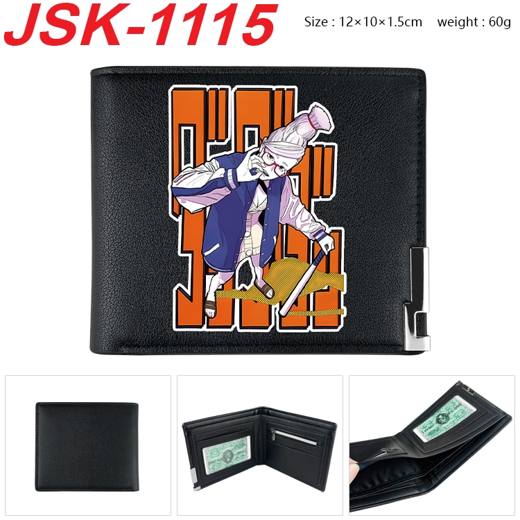 DANDADAN Animation magnetic buckle black leather wallet 12X10X1.5CM  JSK-1115