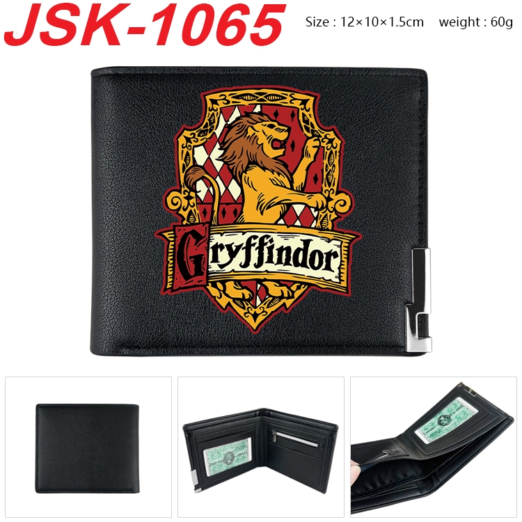 Harry Potter Animation magnetic buckle black leather wallet 12X10X1.5CM  JSK-1065