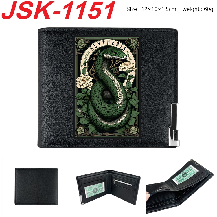 Harry Potter Animation magnetic buckle black leather wallet 12X10X1.5CM  JSK-1151