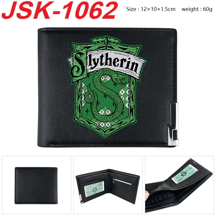 Harry Potter Animation magnetic buckle black leather wallet 12X10X1.5CM   JSK-1062