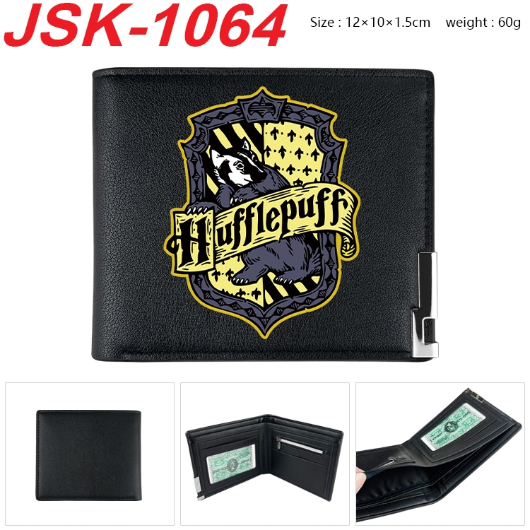 Harry Potter Animation magnetic buckle black leather wallet 12X10X1.5CM JSK-1064