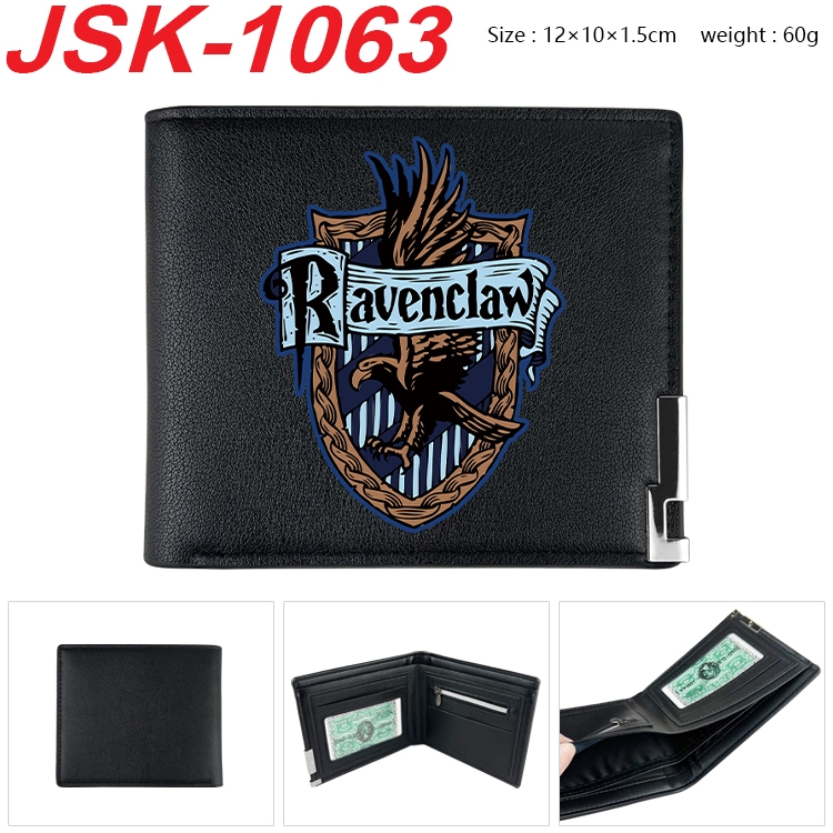 Harry Potter Animation magnetic buckle black leather wallet 12X10X1.5CM  JSK-1063