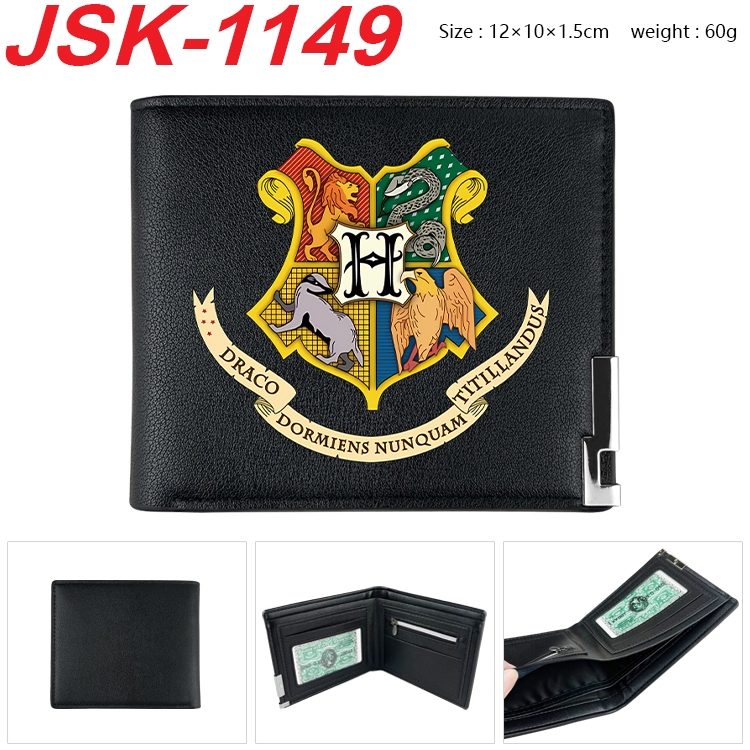 Harry Potter Animation magnetic buckle black leather wallet 12X10X1.5CM  JSK-1149