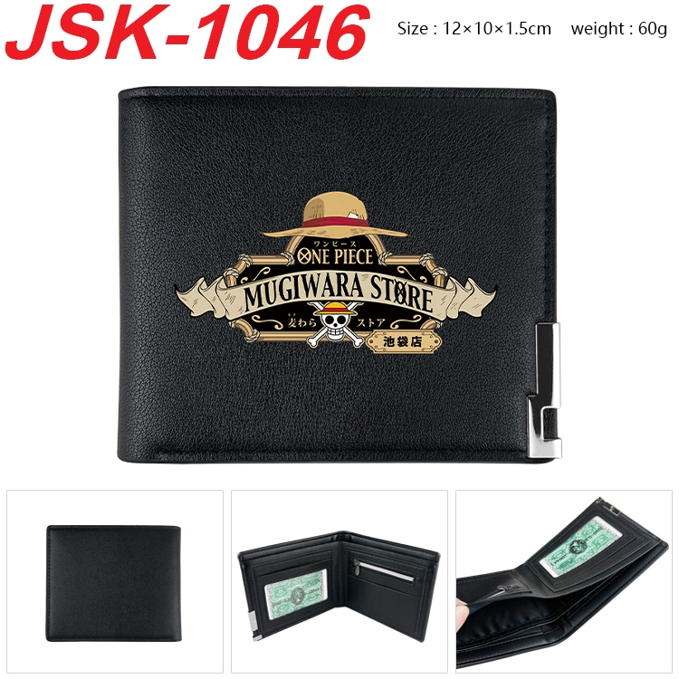 One Piece Animation magnetic buckle black leather wallet 12X10X1.5CM JSK-1046