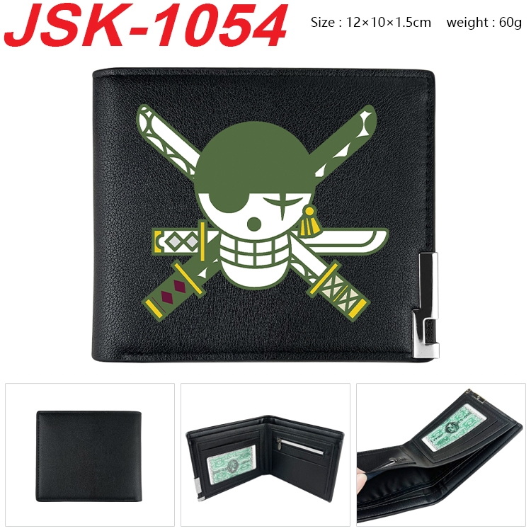 One Piece Animation magnetic buckle black leather wallet 12X10X1.5CM  JSK-1054