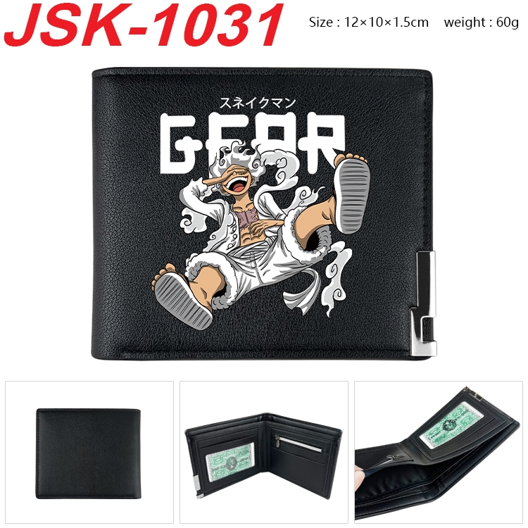 One Piece Animation magnetic buckle black leather wallet 12X10X1.5CM JSK-1031