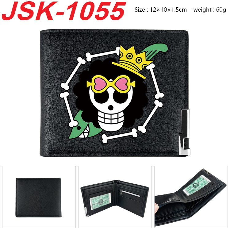 One Piece Animation magnetic buckle black leather wallet 12X10X1.5CM  JSK-1055