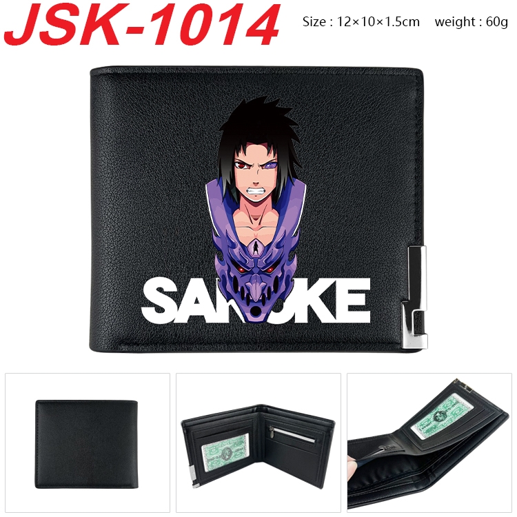 Naruto Animation magnetic buckle black leather wallet 12X10X1.5CM JSK-1014