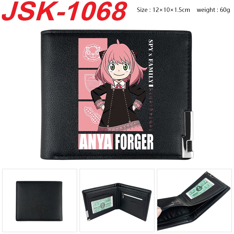 SPY×FAMILY Animation magnetic buckle black leather wallet 12X10X1.5CM   JSK-1068