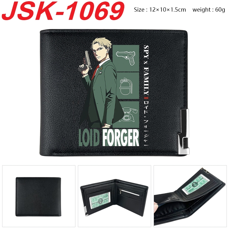 SPY×FAMILY Animation magnetic buckle black leather wallet 12X10X1.5CM   JSK-1069