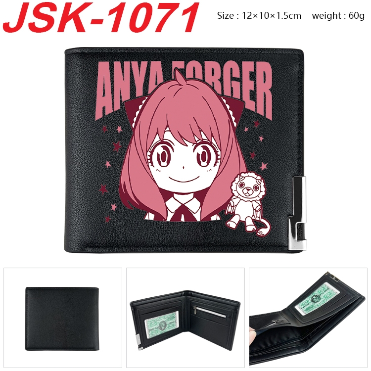 SPY×FAMILY Animation magnetic buckle black leather wallet 12X10X1.5CM   JSK-1071