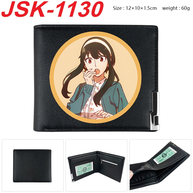 SPY×FAMILY Animation magnetic buckle black leather wallet 12X10X1.5CM JSK-1130