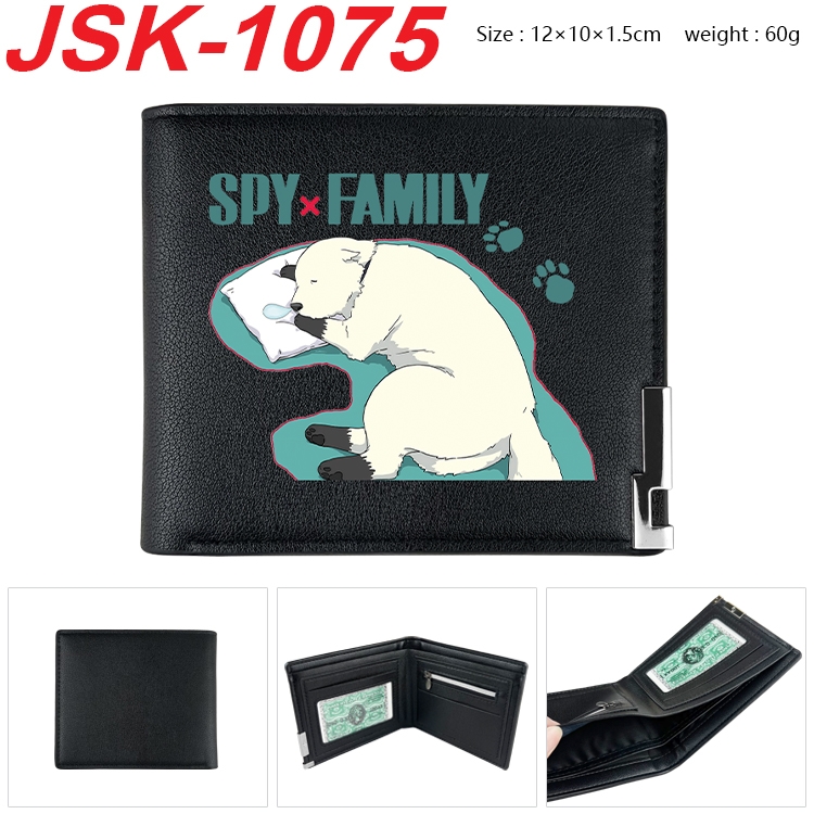 SPY×FAMILY Animation magnetic buckle black leather wallet 12X10X1.5CM  JSK-1075