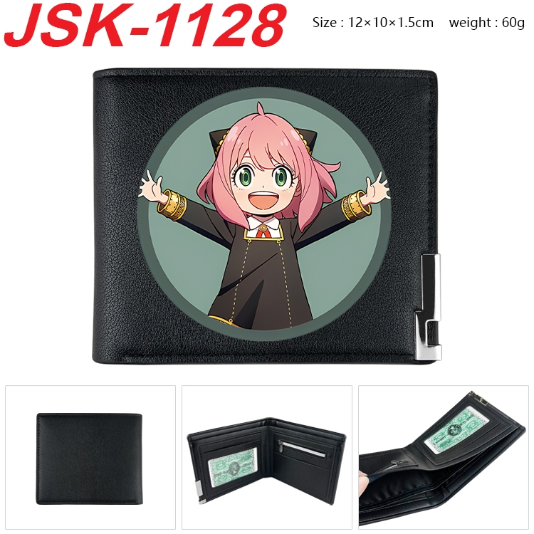 SPY×FAMILY Animation magnetic buckle black leather wallet 12X10X1.5CM  JSK-1128