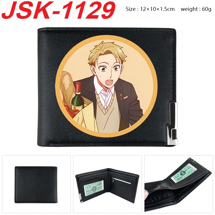 SPY×FAMILY Animation magnetic buckle black leather wallet 12X10X1.5CM  JSK-1129