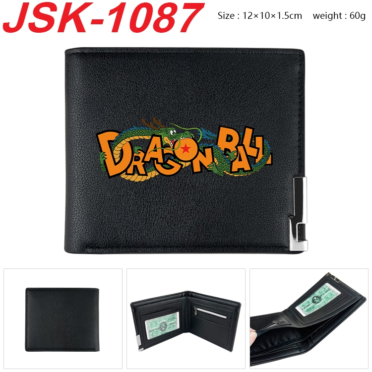 DRAGON BALL Animation magnetic buckle black leather wallet 12X10X1.5CM JSK-1087