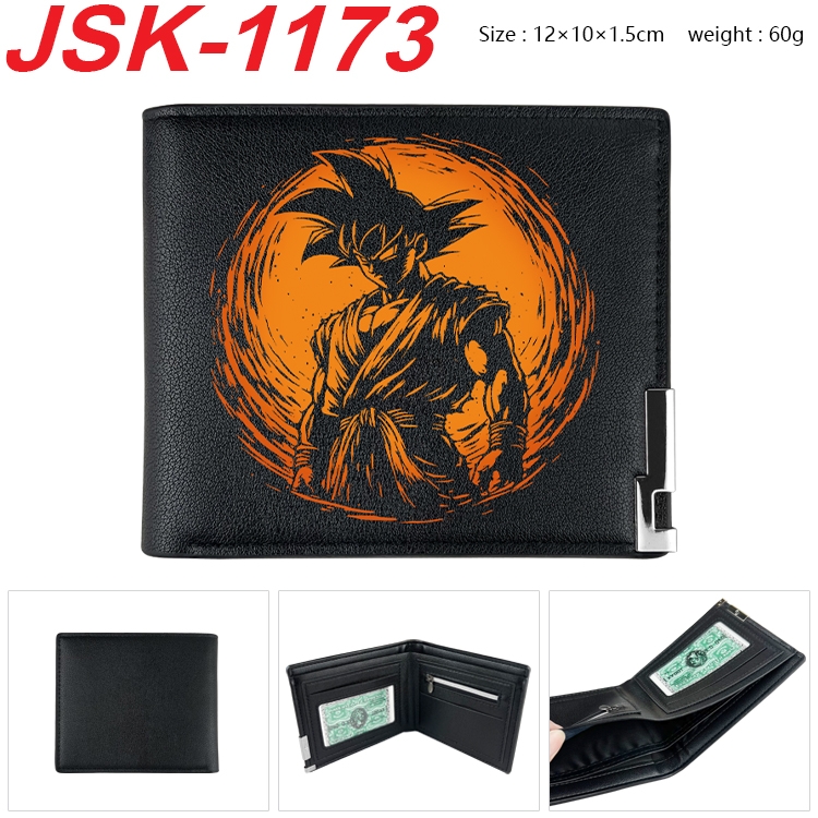 DRAGON BALL Animation magnetic buckle black leather wallet 12X10X1.5CM JSK-1173