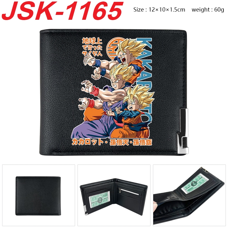 DRAGON BALL Animation magnetic buckle black leather wallet 12X10X1.5CM JSK-1165