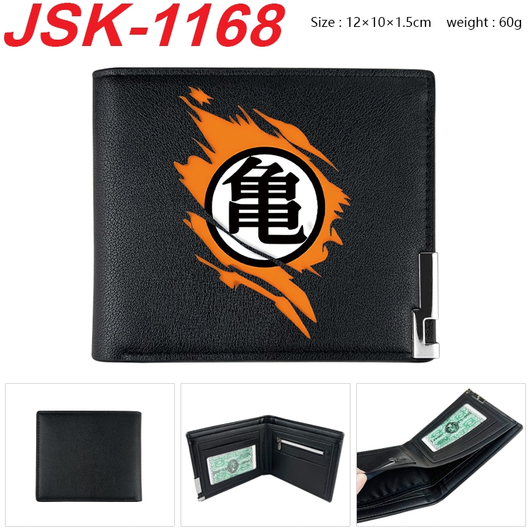 DRAGON BALL Animation magnetic buckle black leather wallet 12X10X1.5CM  JSK-1168