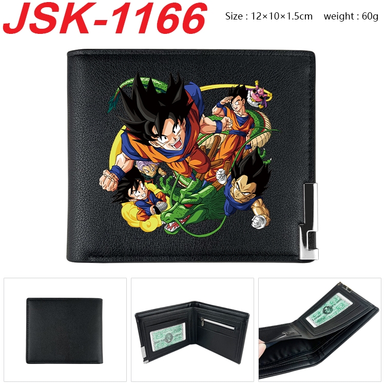 DRAGON BALL Animation magnetic buckle black leather wallet 12X10X1.5CM JSK-1166