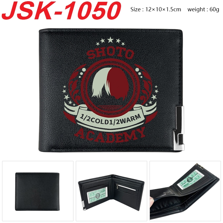 My Hero Academia Animation magnetic buckle black leather wallet 12X10X1.5CM  JSK-1050