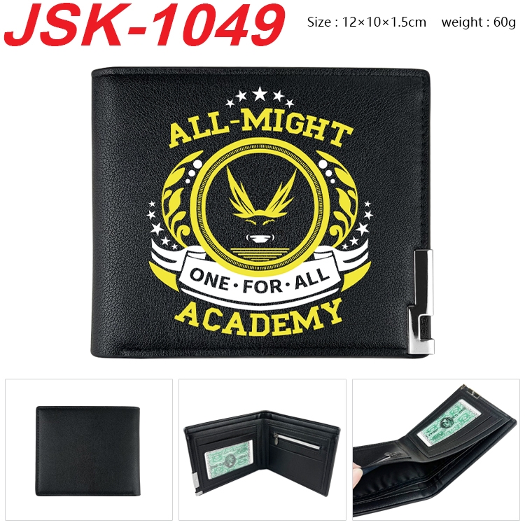 My Hero Academia Animation magnetic buckle black leather wallet 12X10X1.5CM JSK-1049