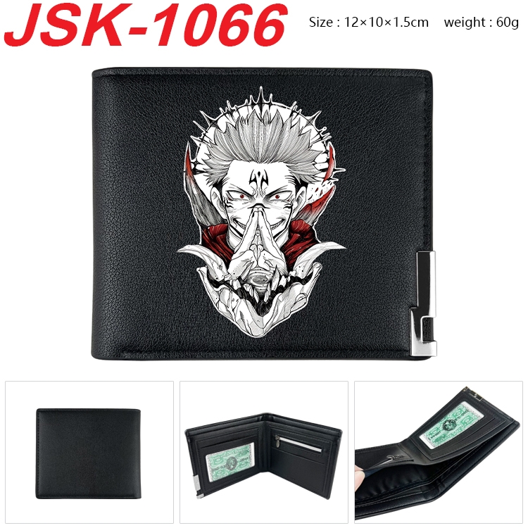 Jujutsu Kaisen  Animation magnetic buckle black leather wallet 12X10X1.5CM   JSK-1066