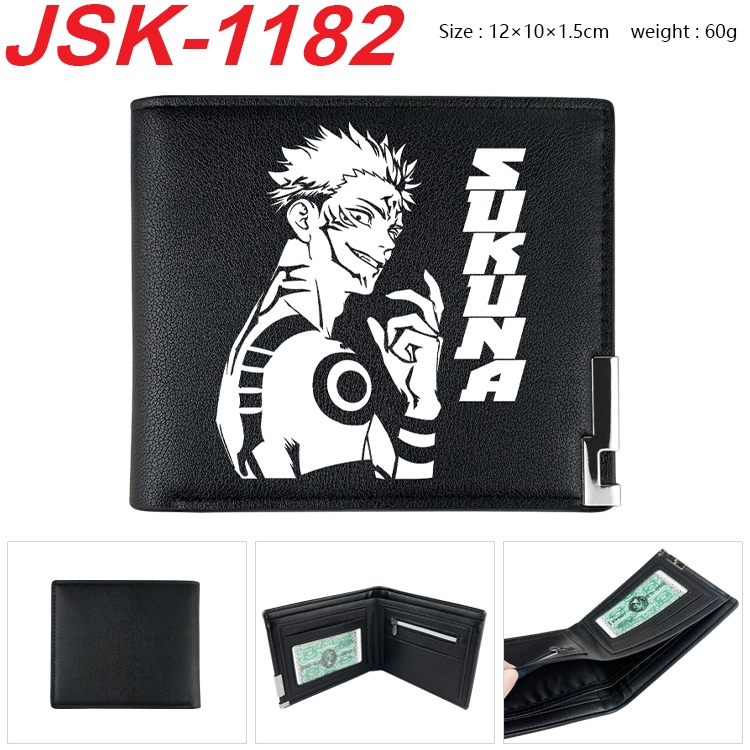 Jujutsu Kaisen  Animation magnetic buckle black leather wallet 12X10X1.5CM   JSK-1182