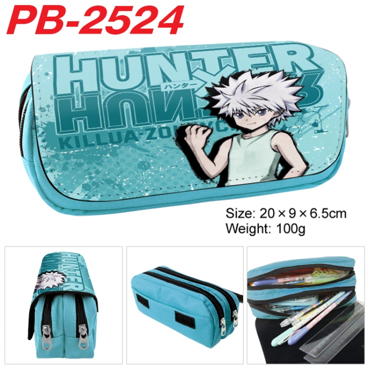 HunterXHunter Anime double-layer pu leather printing pencil case 20x9x6.5cm  PB-2524