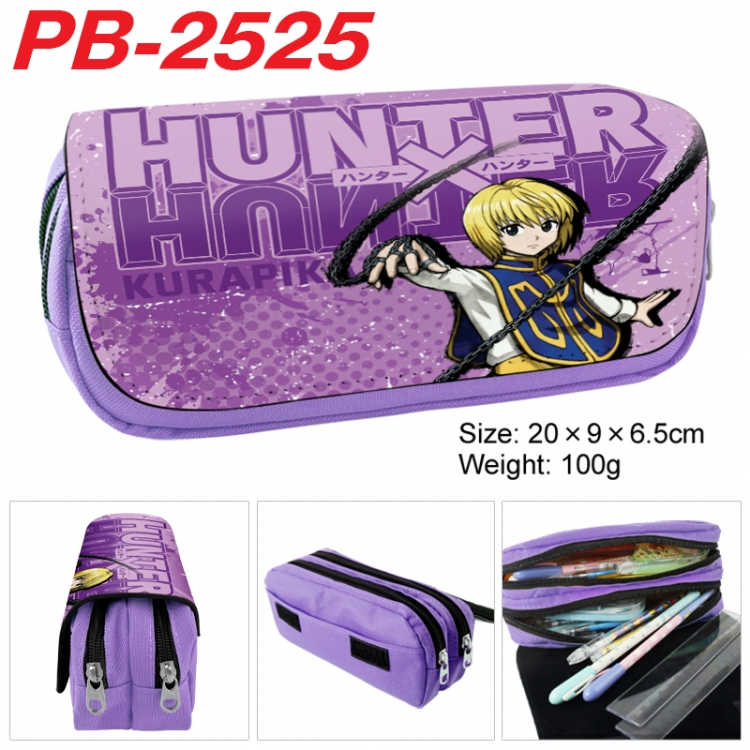 HunterXHunter Anime double-layer pu leather printing pencil case 20x9x6.5cm   PB-2525