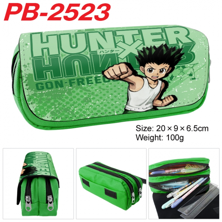 HunterXHunter Anime double-layer pu leather printing pencil case 20x9x6.5cm PB-2523