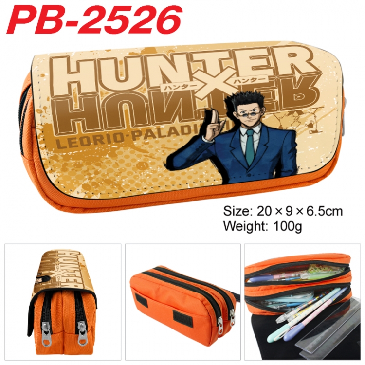 HunterXHunter Anime double-layer pu leather printing pencil case 20x9x6.5cm  PB-2526